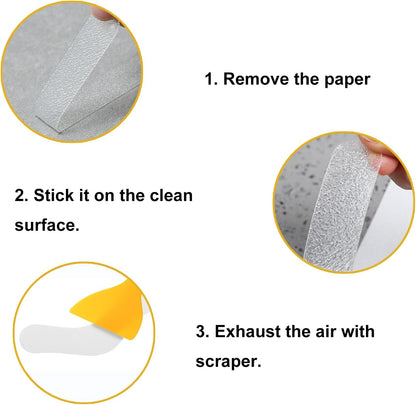 36PCS Non-Slip Strip Stickers with Squeegee – Anti Slip Bath Stickers for Shower Tub, Safety Adhesive Grips for Bathroom, Transparent Non Slip Decals for Bathtub, Anti Skid Tape Strips for Kids &amp; Elde