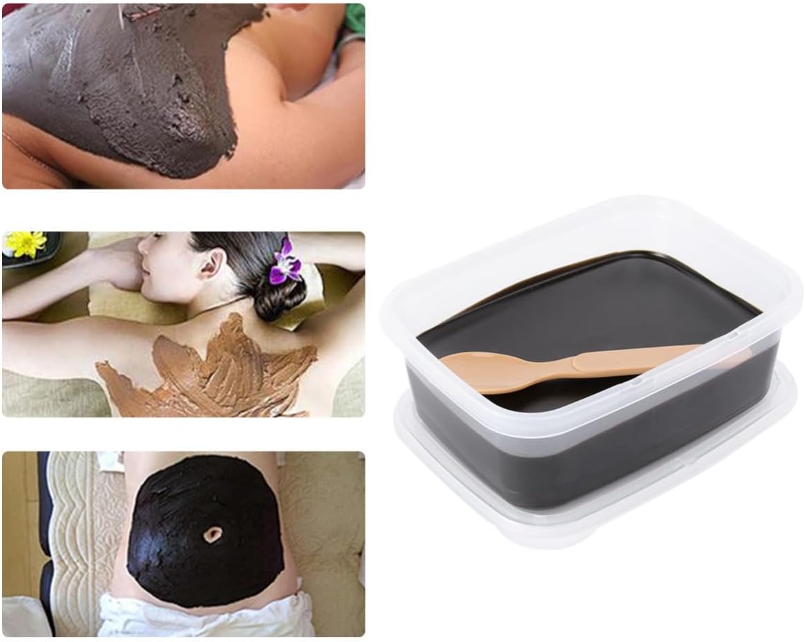 Operitacx 1 Box Black Herbal Moxibustion Mud Therapy for Health Keeping, Easy to Apply Plastic Body Mud Suitable for Male and Female, for Damp Clearing and Skin Care