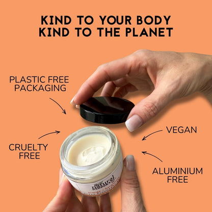 The Natural Deodorant Co, Active Deodorant Balm Orange + Bergamot 55g | Aluminium Free, Plastic Free, Natural Ingredients, Extra Strength Protection