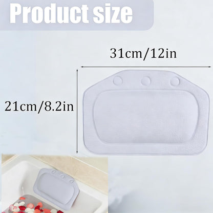 Bath Pillow With 3 Strong Suction Cups, Soft Waterproof Bathroom Pillow for Tub, Relaxing Bathtub Pillow for Neck and Back Support Modern Minimalist Design Durable Bath Accessories