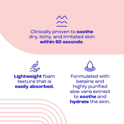 E45 Itch Relief Coolmousse 100ml – Face and Body Foam for Dry Skin, Itchy Skin and Irritated Skin - Cooling Foam to Soothe Itchy Skin