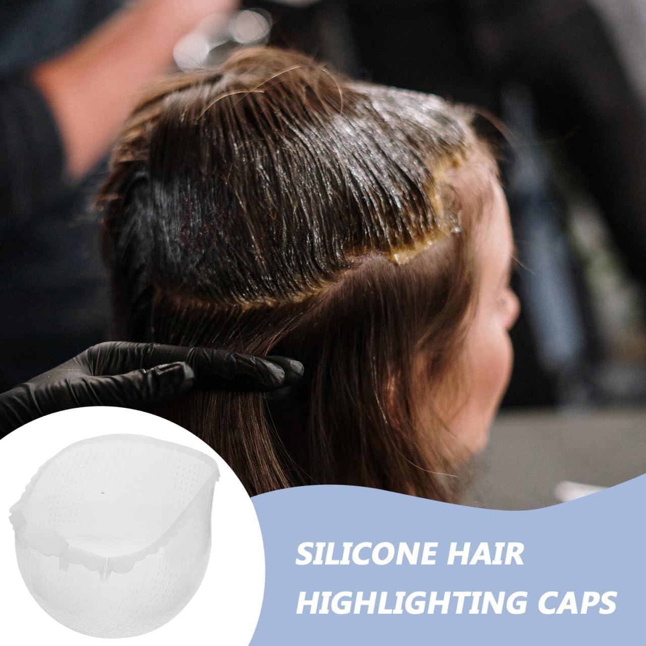 Healeved Highlighting Cap with Hook Hair Dye Hat with Cross Holes Elastic Design for Even Coloring Reusable Hair Highlight Kit for Home Salon Use