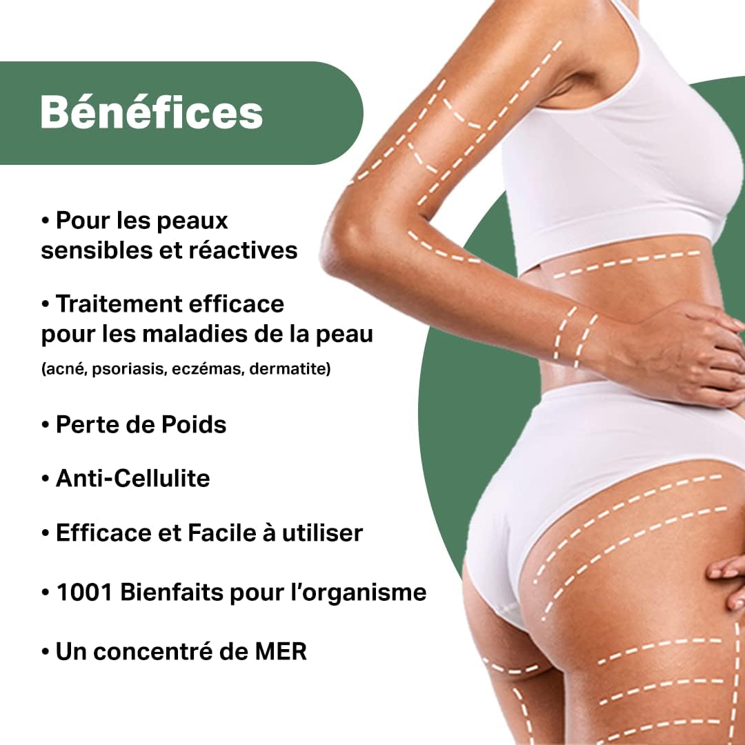 bleu &amp; marine Bretania - 3 Seaweed Body Mud Wrap 1KG | Skin Rejuvenation | Detoxifier | Inch Loss Body Wrap | Rich in Vitamins and Minerals, Size: 1 kg (Pack of 1)