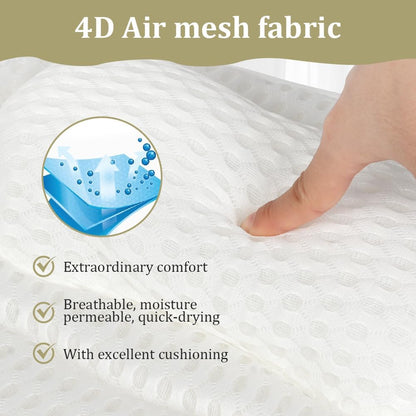 Bath Pillow, 4D Luxury Bath Bathtub Pillow &amp; Bath Ball Set, Ergonomic Mesh SPA Tub Pillow, with Non-Slip Suction Cups Ergonomic Home Spa Headrest for Relax Body Head(Butterfly Style, White)