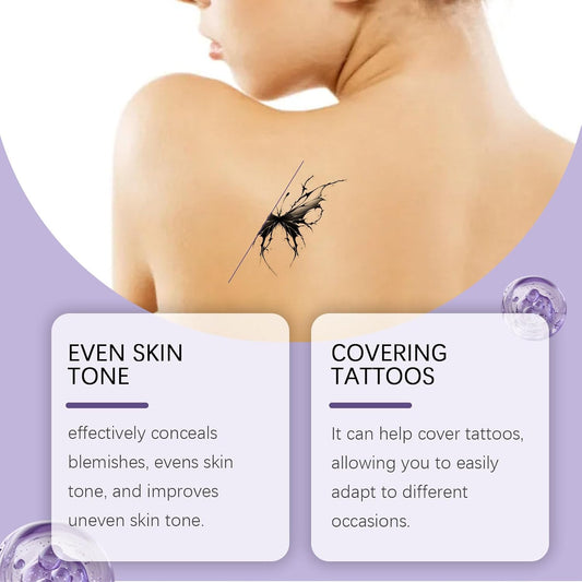 Waterproof Leg Makeup to Cover Veins - Full Coverage Tattoo Cover Up No Transfer Body Makeup - Body Concealer for Mature Skin - Natural Long Lasting Scar CoverUp Makeup for All Skin Tones,No Transfer