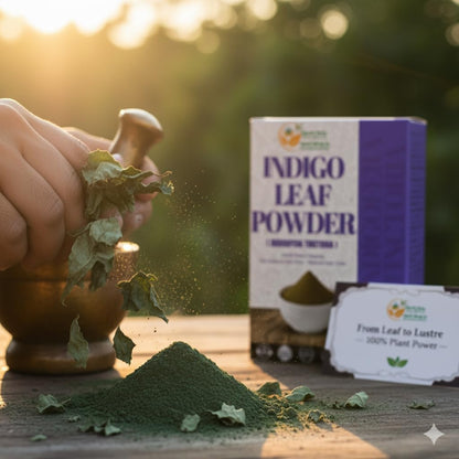Herbs Botanica Indigo Powder For Hair - Indigofera Tinctoria (100% Natural Organically Henna Grown) 150 Grams / 5.3 Oz Natural Black Hair Dye, Natural Henna Herbs And Corps