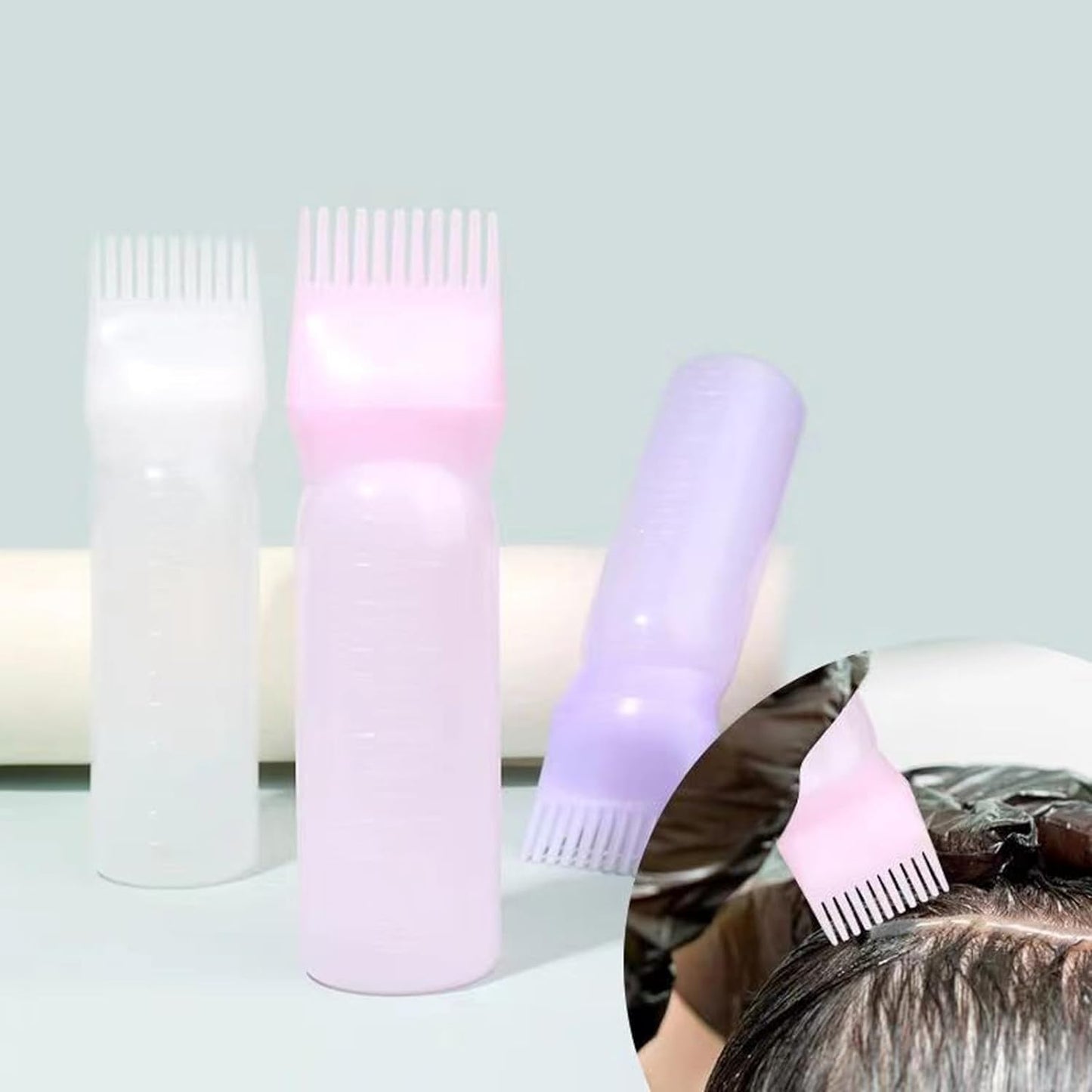 Botella Aplicadora De Peine De Raíz,Root Comb Applicator Bottle,Hair Oiling Applicator,Hair Oil Bottle with Comb,Oil Applicator Bottle for Hair,Hair Dye Bottle (Purple), 24461209