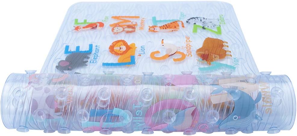 Cartoon Non Slip Bathtub Mat - 90 * 40 CM XL Large Size Anti Slip Shower Mats for Floor Tub Mats (Alphabet)