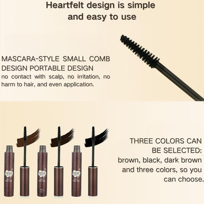 hair Root Colour Touch Up - Grey Cover Up - Semi-Permanent Hair Mascara - Waterproof Long Lasting - Beard (02 Dark Brown, 14ml)