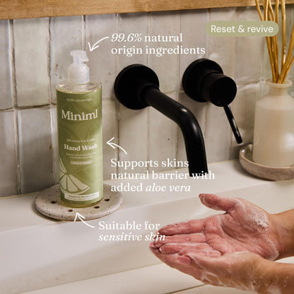 Miniml Natural Hand Wash – Refreshing Lime &amp; Basil 400 ml, 99.6% Natural, Vegan &amp; Cruelty-Free Liquid Soap for Sensitive Skin, Moisturising &amp; Gentle Everyday Hand Cleansing