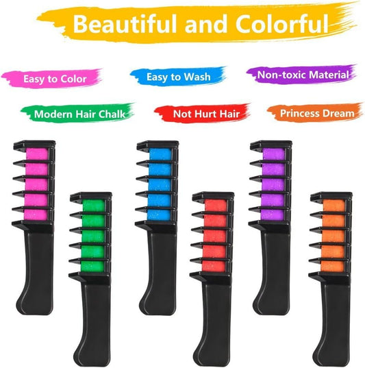 BATTOP 10PCS Hair Chalk Comb Temporary Bright Hair Color Cream for Girls Kids Easy Washable Hair Dye Colourful Great Games Birthday Girls Halloween Makeup Christmas