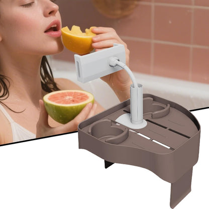 Hot Tub Cup Holder,Bathtub Side Table Tray - Adjustable Spa Caddy with 2 Cup Holders for Bathtub Outdoor Inflatable Pool Wall Thickness of 5.9 to 9.8 Inches