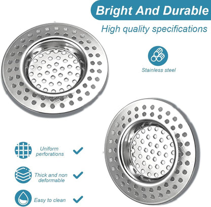 Stainless Steel Sink Filter, 4PCS Sink Strainer, Drain Filters, Kitchen Sink Strainer Plug,Shower Drain Filters, Hair Filters, Drain Protectors