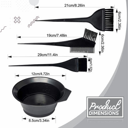 Hair Dye Brush Hairdresser Colouring Bowl Double Sided Brushes Salon Professional Highlighting Kit Is Suitable for Men Women Girls Cream Mixing Bleaching Diy Tools Home Accessories (1pack)