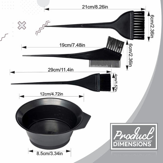 Hair Dye Brush Hairdresser Colouring Bowl Double Sided Brushes Salon Professional Highlighting Kit Is Suitable for Men Women Girls Cream Mixing Bleaching Diy Tools Home Accessories (1pack)