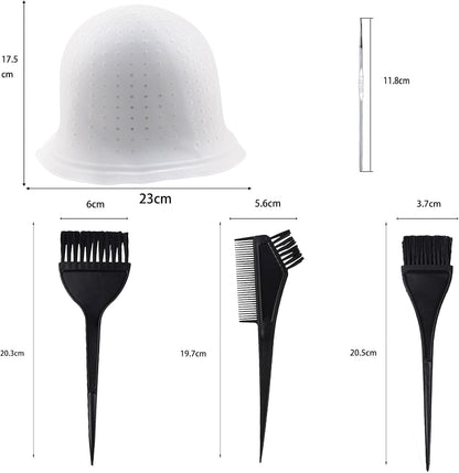 Pre drilled holes Highlight Caps,11 Pcs Silicone Highlight Cap Kit with Hair Coloring Brushes and Needle,Highlighting Frosting Cap for Color Salon Silicone Hairdressing Tools for Women Girls