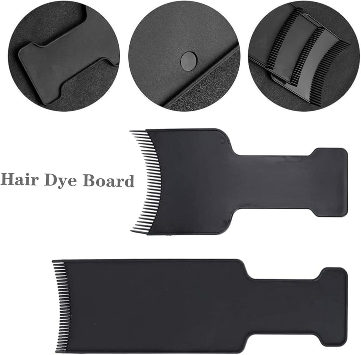 2PCS Hair Dye Highlighting Boards with Fine Teeth &amp; Flat Top Comb – Salon-Grade Sectioning Tools for Balayage, Bleach, Colouring at Home (Black)