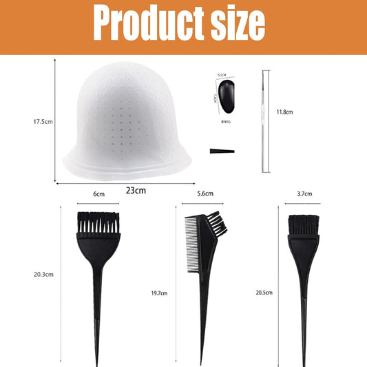 11 Pcs Set Highlighting Kit, Highlighting Cap, Hair Highlighting Kit, Highlight Cap With Hair Coloring Brushes And Needle, Frosting Cap For Color Salon Silicone Hairdressing Tools For Women Girls