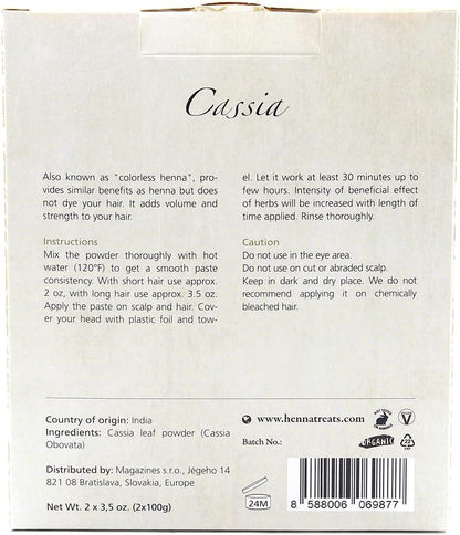 Cassia Powder for Strong Hair - Fresh &amp; Pure Organic - 200g - Indian Natural Hair Care