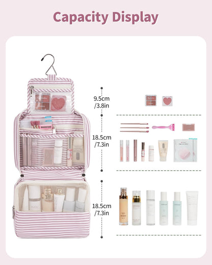 Narwey Travel Hanging Toiletry Wash Bag Toiletry Bags for Women Toiletries Bag Washbag Makeup Cosmetic Organizer for Travel Essentials Accessories