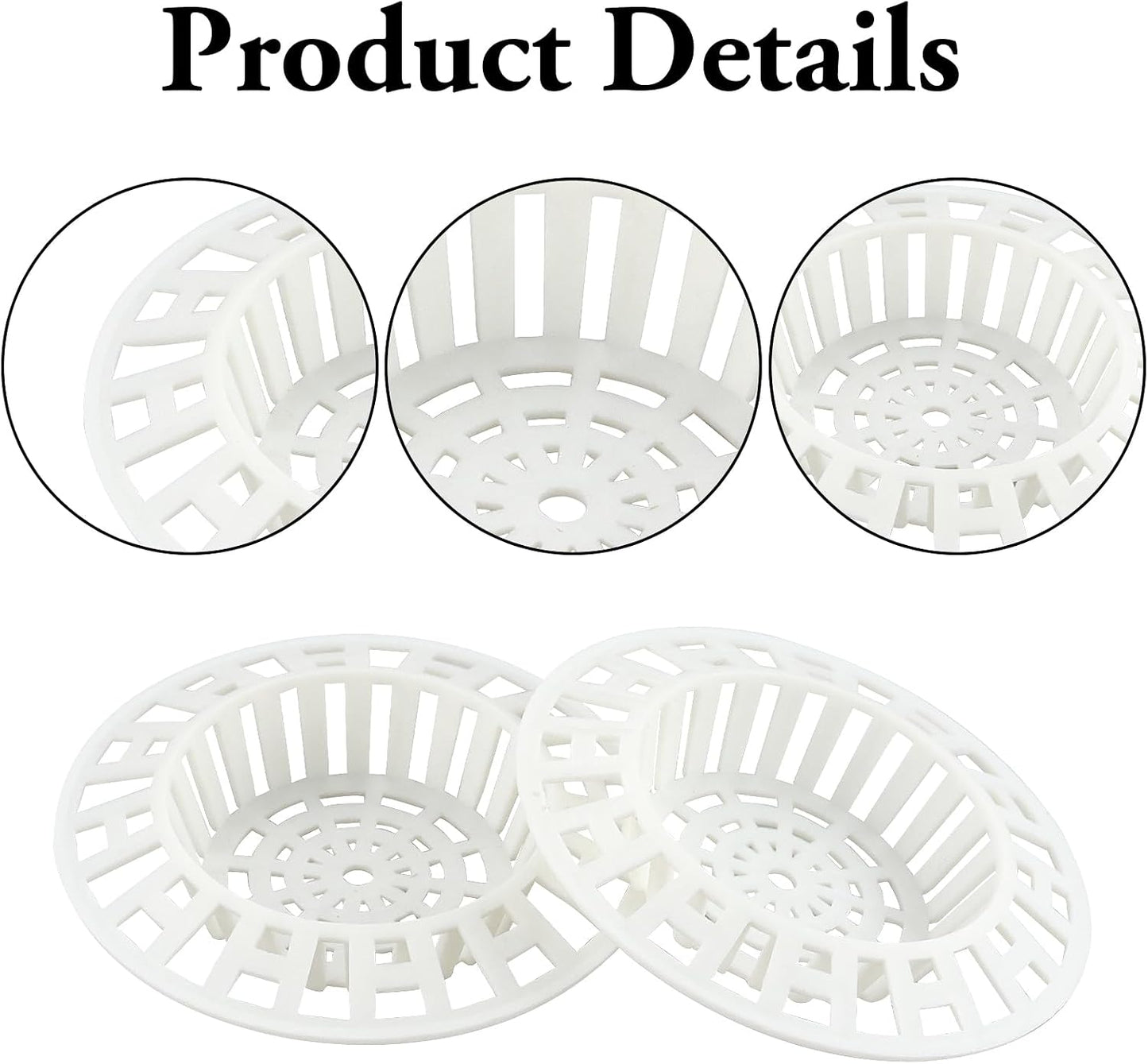 2 Pcs Plastic Sink Strainer, White Drain Hair Catcher Hair Plug Hole Plastic Lightweight Sink Filter Hair Trap Catch Waste Filter Plug Drain Filter Hair Stopper for Kitchen Bathroom Bathtub Shower
