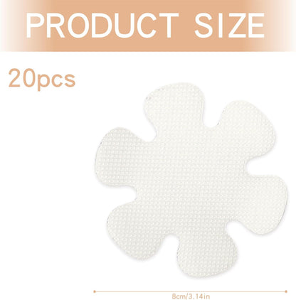 Luckious 20PCS Non-Slip Flower Shape Shower Stickers - Flower Shape Anti-Slip Grip Stickers for Bathtub, Kitchen Flooring, Safety Tape for Bath Shower (8CM)