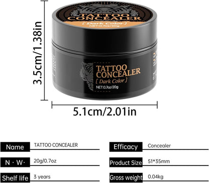 Full Coverage Body Scar Concealer, Body Makeup to Cover Skin, Waterproof High Coverage Foundation Cream, Long Lasting Sweat Resistant Mark Hider for Tattoo Scars Events, Trips, Shows, Daily