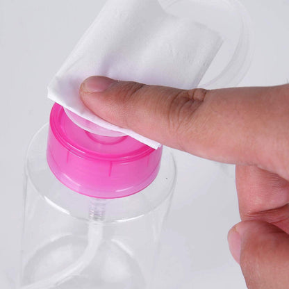 Nail Polish Remover Pump Bottle Dispenser 180 ML Push Down Cleanser Bottle Travel Empty Liquid Container for Nail Varnish Remover &amp; Makeup Remover Nail Art Tool(2 Pack)