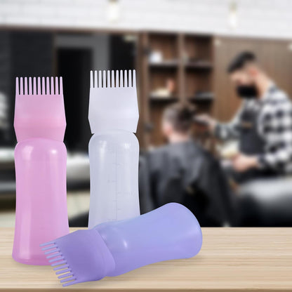 Root Comb Applicator Bottle 180ml Hair Oil Applicator for Hair Dye, Hair Oiler Comb Bottle with Graduated Scale
