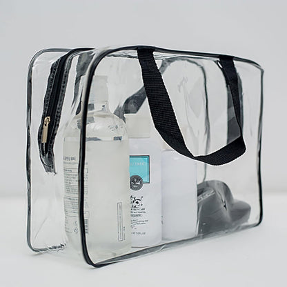 Clear Toiletry Bags, 2 Pcs Large Storage Makeup Bags Waterproof Transparent Cosmetic Gags for Travel