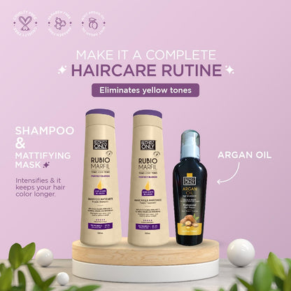 Purple Shampoo Rubio Marfil Ivory Blonde with Argan Oil Perfect Blonde (Perla Beige) 11.8 Fluid Ounce (350 ml)