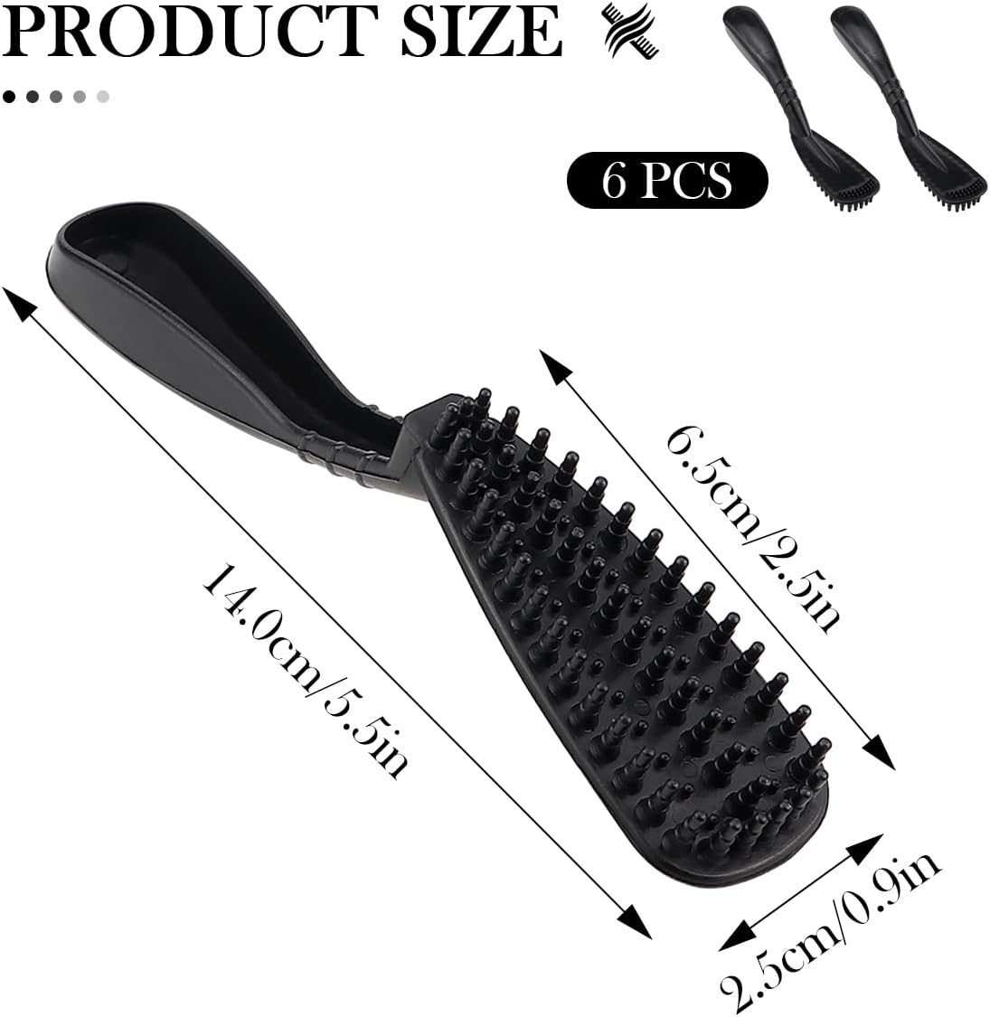 FERCAISH Professional Hair Dye Brushes, 6 Pack, Black, Plastic, Women's Hair Comb, Salon &amp; Home Use, Balayage, Travel-Friendly