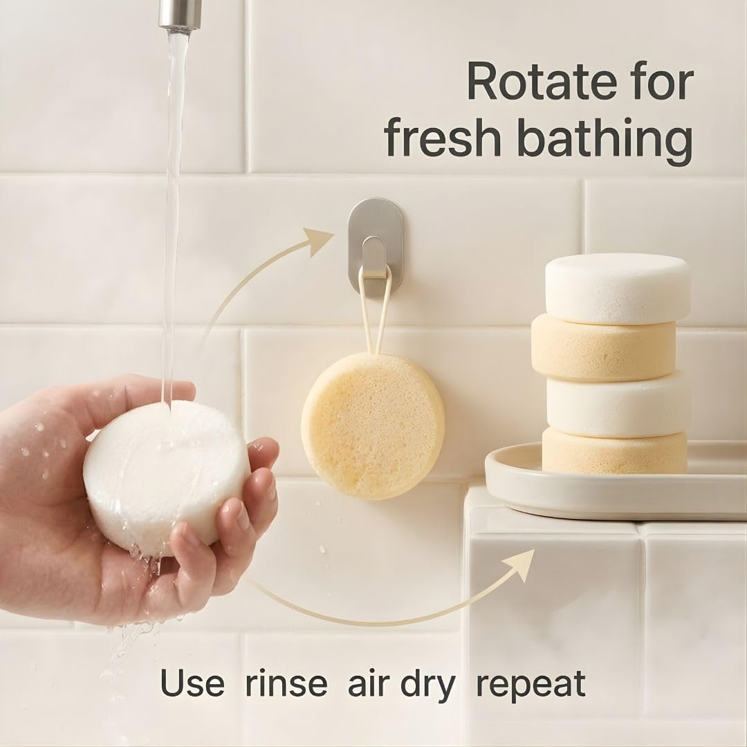 Baby Bath Sponge 6 Pack – Super Soft &amp; Gentle for Newborn &amp; Sensitive Skin – Baby Sponges for Bath Time, Body &amp; Shower Sponge for Kids &amp; Adults