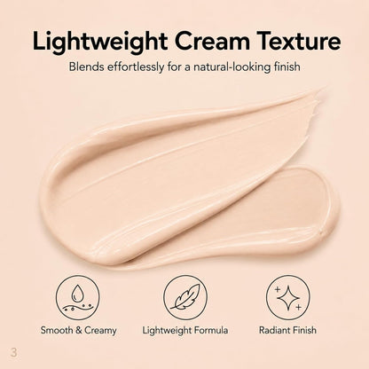 Body Concealer for Legs with Brush, 100g Waterproof Leg Makeup Cream, Buildable Coverage for Visible Veins, Scars, Tattoos &amp; Smooth Radiant Natural-Look Finish for Dresses and Shorts