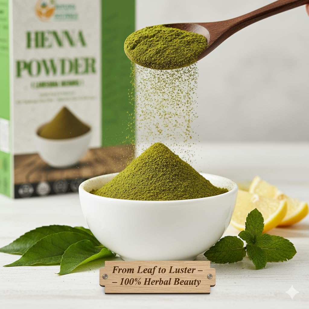 Herbs Botanica Organic Henna Powder For Hair Color 100% Pure Give Natural Color, Hair Dye Grown And Cultivated In Rajasthan 100% Chemical Free 150 Gms / 5.3 Oz Pack