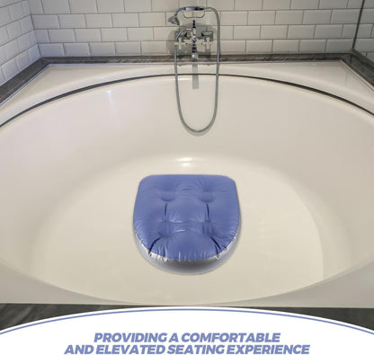 2pcs Inflatable Bath Tub Cushion with Suction Cups Adjustable Thickened Seat for Spa and Hot Tub Portable Adult Bath Pillow Booster for Relaxing Bathing Experience
