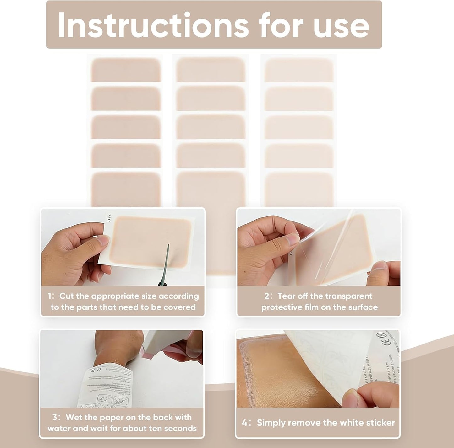 15 Pcs Tattoo Cover Up Patch – Ultra Thin 0.02 mm Invisible Body Concealer Sticker – Waterproof Sweatproof Cover for Tattoos Birthmarks – Fair Light Natural Skin Tones