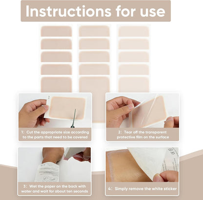15 Pcs Tattoo Cover Up Patch – Ultra Thin 0.02 mm Invisible Body Concealer Sticker – Waterproof Sweatproof Cover for Tattoos Birthmarks – Fair Light Natural Skin Tones