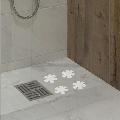 Luckious 20PCS Non-Slip Flower Shape Shower Stickers - Flower Shape Anti-Slip Grip Stickers for Bathtub, Kitchen Flooring, Safety Tape for Bath Shower (8CM)
