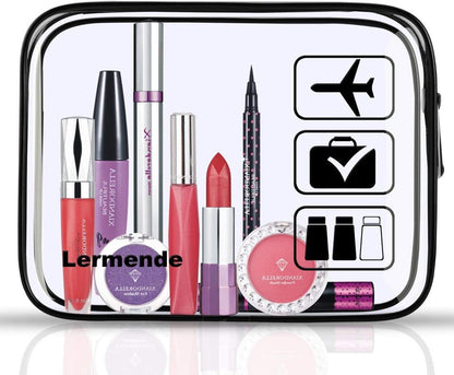 Lermende Clear Toiletry Bag TSA Approved Travel Carry On Airport Airline Compliant Bag Quart Sized 3-1-1 Kit Luggage Pouch.