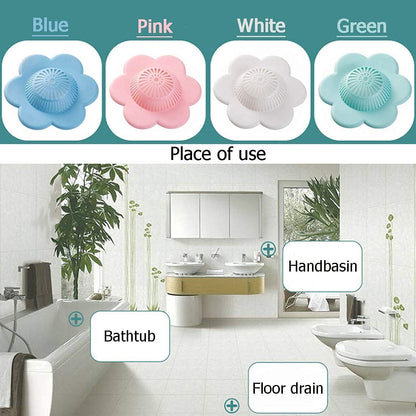 Hair Catcher Silicone Hair Stopper Shower Drain Covers, Bathtub and Shower Drain Protectors with Suction Cups Suit for Bathroom Bathtub and Kitchen 4 Pack