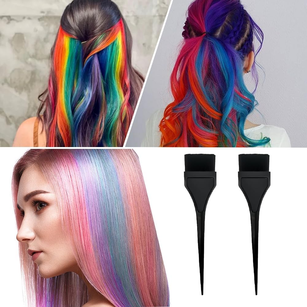 Lmyzcbzl Hair Coloring Brush, 2 Pcs Hair Dye Brush, Hair Dyeing Comb Brush, Applicator Tools, for DIY Hair Coloring （20 cmx3.5 cm)