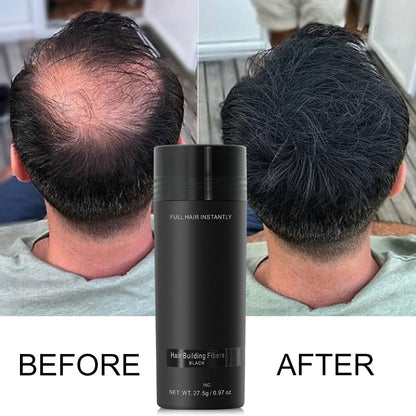 Hair Building Fibers - Natural Fibres for Men &amp; Women, Waterproof &amp; Instant Hair Loss Concealer - Black
