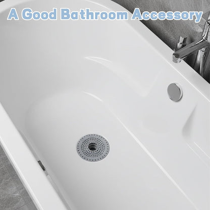 2 Pack Silicone Shower Drain Hair Catcher, Hair Stopper Drain Cover, Sink Strainer Filter, Anti-Clog Hair Catcher for Bathroom Bathtub Kitchen, Grey, Easy to Install &amp; Clean