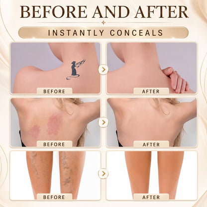 Miracle Da Paris Body Perfector Waterproof Tattoo Cover Up Makeup Full Coverage Leg Foundation Cream with Brush for Daily Wear and Events (Tan)