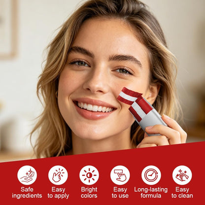 AOOWU Flag Face Paint Stick, Red White Red Sports Face Paint Stick for Football Fans, Sports Cheering &amp; Party, Face Paint Sticks for 2026 World Cup, Sports Events, Easy Wash Smudge Proof