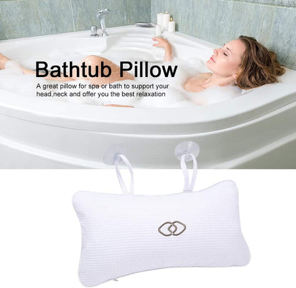 Inflatable Bath Pillow with Suction Cups | Anti-slip Non-Slip Bathtub Pillow Bath Cushion for Bathroom Home Spa Headrest