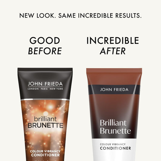 John Frieda Brilliant Brunette Colour Vibrancy Conditioner 250ml | For Brown Hair, Colour Treated Hair, Glossy Vibrancy