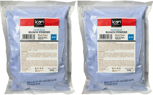 ICAN RAPID BLUE DUST FREE HAIR BLEACHING POWDER STRONG FROMULA 1KG (2 X 500G)