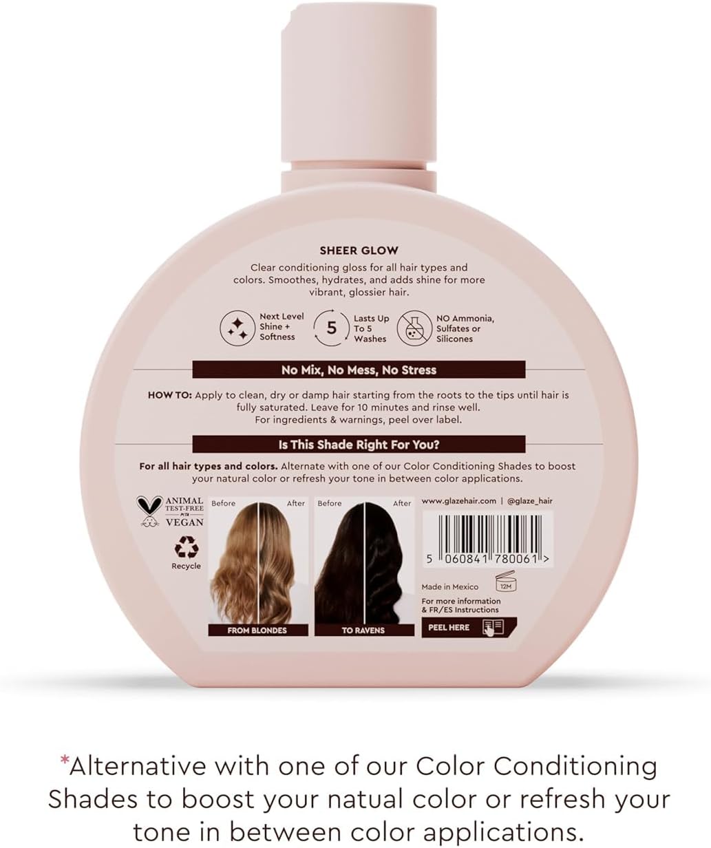 Glaze Supergloss Sheer Glow Clear Hair Gloss Mini - Smooths, Lightweight, Adds Mirror Shine, Improves Look of Damaged Hair - Travel Size - 50 ml